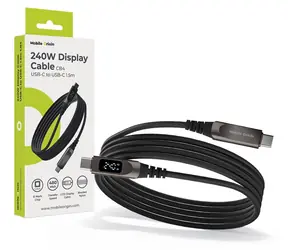 Mobile Origin CB4 / Kabel s LCD displejem / USB-C – USB-C / 240 W PD 3.1 / 1,5 m