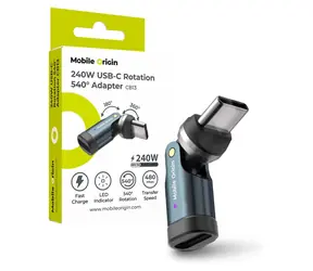 Mobile Origin CB13 šedá / Otočný adaptér / USB-C / 240W / rotace 540°