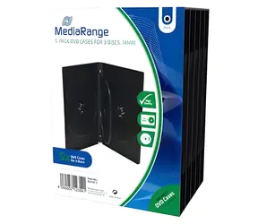 MediaRange DVD obal pro 3 disky černá (5ks) / 14 mm