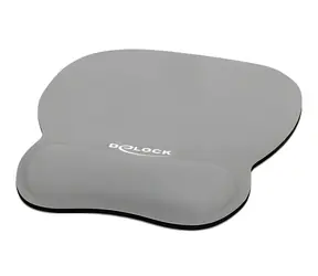 DeLock šedá / Podložka pod myš / Ergonomická / Opěrka zápěstí s gelem / 245 x 206 mm