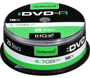 Intenso DVD-R 4,7GB / Optické médium / 16x / 25 ks / Spindl