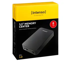 Intenso Memory Center 8TB černá / Externí disk / 3,5" / USB 3.0 / R: 85 MB/s / W: 75 MB/s