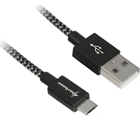 Sharkoon USB 2.0 černá/šedá / USB kabel / USB-A – Micro-USB / opletený / 0,5 m