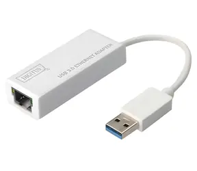 Digitus DN-3023 bílá / Síťová karta / USB 3.0 / Gigabit Ethernet / 10/100/1000 Mbps / RJ-45