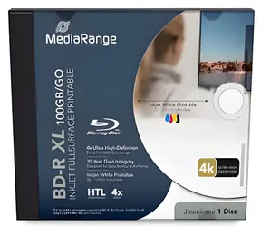 MediaRange BD-R XL 100GB / Blu-ray médium / 4x / potisknutelný