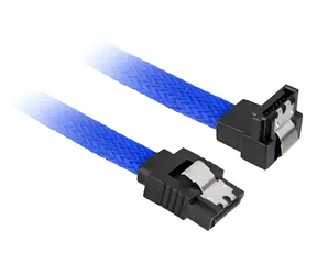 Sharkoon SATA III modrá / Datový kabel / úhlový 90° / 60 cm / 6 Gbit/s
