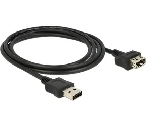Delock 83665 černá / Prodlužovací kabel USB 2.0 A (M) - USB 2.0 A (F) / 2m
