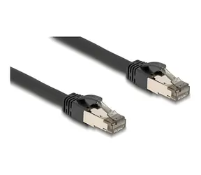 Delock síťový kabel RJ45 Cat.6a U/FTP 10 m černá / Síťový kabel / nerezový vnitřní plášť