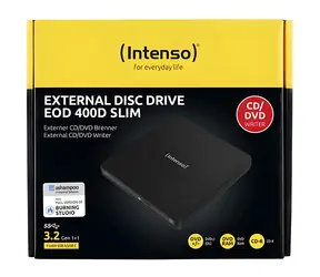 Intenso EOD 400D Slim černá / Externí DVD vypalovačka / USB 3.2 Gen1 / 8x DVD / 24x CD