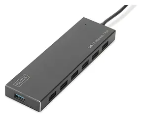 Digitus DA-70241-1 / USB hub / 7 portů / USB 3.2 Gen 1 / s napájecím adaptérem / hliníkový