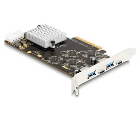 Delock PCI Express x8 / Řadič USB / PCIe 3.0 / 2x USB-C 3.2 Gen 2x2 / 2x USB-A 3.2 Gen 1