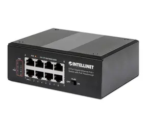 Intellinet Switch 8x Gigabit PoE+ 120 W / Switch / 8-port / 1000 Mbps / PoE-Passthrough / DIN lišta