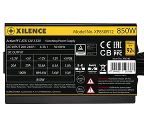 Xilence Gaming Gold 850W / Napájecí zdroj / 80PLUS Gold / nemodulární / 120mm / ATX