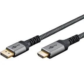 Goobay Plus DisplayPort na HDMI šedá / Video kabel / 4K 60 Hz / 3 m