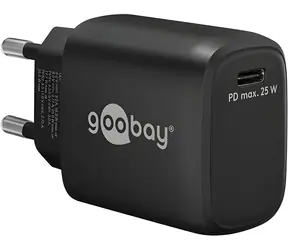 Goobay GaN 25W černá / Síťová nabíječka / USB-C / PD 3.0
