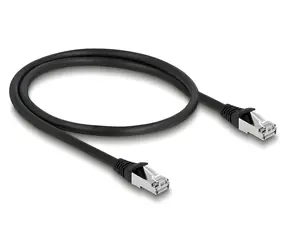Delock / Síťový kabel / Cat.6A S/FTP / PUR venkovní / RJ45 - RJ45 / 0,5 m / černý