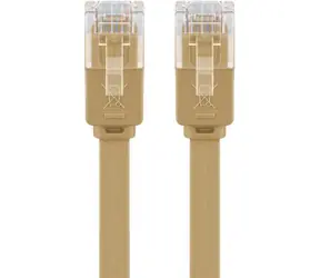 Goobay CAT6 U/UTP plochý hnědá / Patch kabel / výška 1,5 mm / pozlacené kontakty / 15 m
