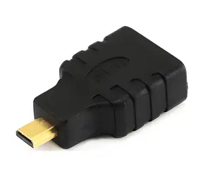 Logo redukce micro HDMI samec - HDMI samice černá / Redukce / zlacené konektory