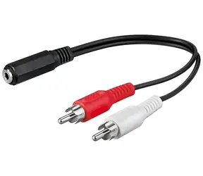 Goobay 50092 černá / Audio adaptér / Jack 3,5 mm - 2x RCA / 20 cm