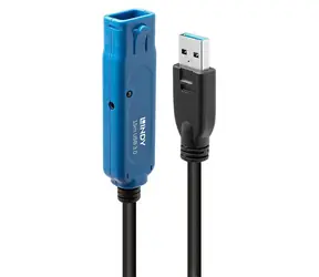 Lindy 43229 černá / Aktivní prodlužovací kabel USB 3.0 / 15 m / 5 Gbit/s
