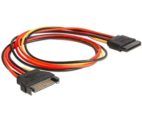 DeLock 60132 / Napájecí kabel SATA / prodlužovací / 15pin (M) – 15pin (F) / 50 cm