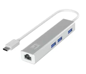 LevelOne USB-0504 / USB-C LAN adaptér / Gigabit Ethernet / 3 porty / RJ45