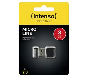 Intenso Micro Line 8GB černá / Flash disk / USB 2.0 / čtení 16,5 MB/s / zápis 6,5 MB/s
