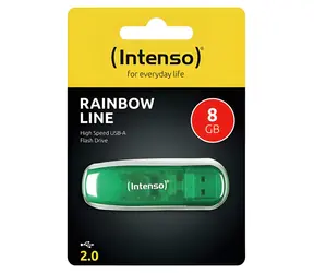Intenso Rainbow Line zelená / Flash disk / 8GB / USB 2.0 / R:32MB/s / W:6,5MB/s