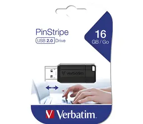 Verbatim PinStripe 16GB černá / Flash disk / USB 2.0 / čtení 8 MB/s / zápis 2,5 MB/s
