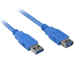 Sharkoon modrá / Prodlužovací kabel USB 3.0 / USB-A / SuperSpeed 5 Gbps / 3 m
