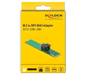 DeLock 63145 / Adaptér M.2 na SFF-8643 / PCIe x4 / interní / NVMe