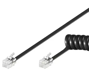 Goobay RJ10 černý / Telefonní kabel / kroucený / pro sluchátko / 4 m