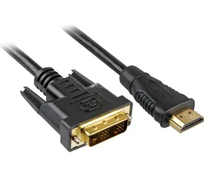 Sharkoon černá / Adaptérový kabel HDMI na DVI-D / 18+1 / 5 m / FullHD 1920x1200