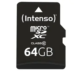 Intenso microSDXC 64GB / Paměťová karta / Class 10 / čtení 25 MB/s / SD adaptér
