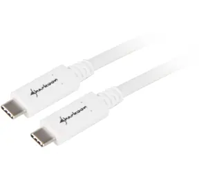 Sharkoon USB-C - USB-C bílá / Datový kabel / USB 3.2 Gen 2 (10 Gb/s) / 0,5 m