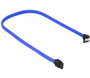 Sharkoon SATA III modrá / Datový kabel / 90° konektor / 45 cm