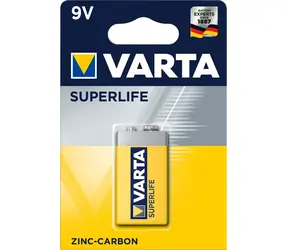 Varta Superlife Baterie 6F22 / 9 V / zinko-uhlíková / 1 ks / v blistru