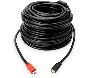 Digitus DB-330118-100-S černá/červená / HDMI kabel se zesilovačem signálu / 10 m / High Speed + Ethernet / UHD 4K/30Hz