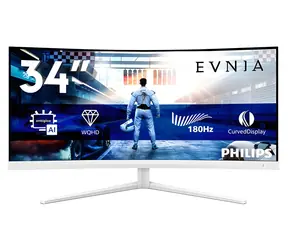 34" Philips Evnia 34M2C5501A bílá / Monitor / Curved Fast VA / WQHD 3440 x 1440 / 180Hz / 1ms / Ambiglow