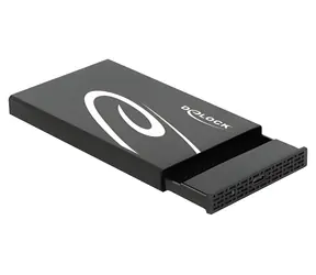 DeLock 42611 černá / Externí box pro HDD/SSD / 2,5" SATA / USB-C 3.2 Gen 2 10 Gbps / hliník