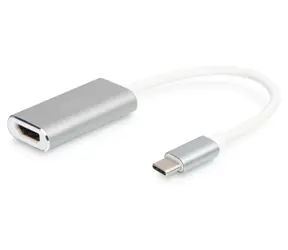Digitus USB-C - HDMI bílá / Adaptér / 4K 30 Hz / Dolby Surround / hliníkové pouzdro