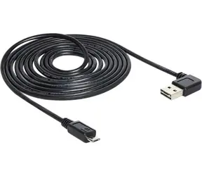 DeLock USB 2.0 A - Micro-B černá / USB kabel / USB-A (M) - Micro-USB B (M) / pravoúhlý konektor 90° / 5 m