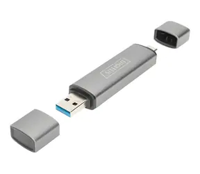 Digitus DA-70886 / Čtečka paměťových karet / USB-C a USB-A 3.2 Gen 1 / OTG / duální