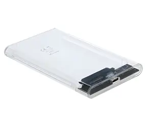 DeLock 42617 transparentní / Externí box pro HDD/SSD / 2,5" SATA / USB-C 3.2 Gen 2 10 Gbps / plast