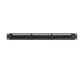 Lanberg 24 port 1U / Patch panel / 19" / Cat.6 UTP / černý / s organizérem kabelů