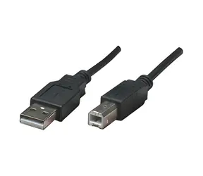 USB kabel A-B 3m černý / Kabel / USB 2.0 / 480 Mb/s / AWG 28