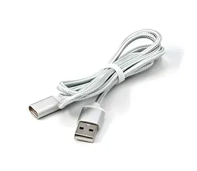 Neutralle USB-A magnetická koncovka stříbrná / Kabel / USB 2.0 / 1 m