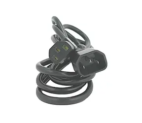 Logo černá / Napájecí kabel / prodlužovací / C13 - C14 / 2 m / VDE