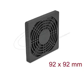 DeLock Větrací mřížka s prachovým filtrem černá / Příslušenství / 92 x 92 mm
