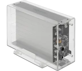 DeLock 42624 průhledná / Externí box pro 2x 3.5" HDD / SATA / USB-C 3.2 Gen 1